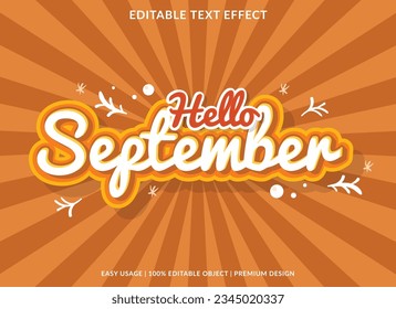hello september editable text effect template use for font style logo	