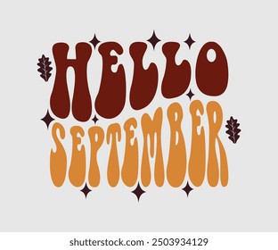 Hola septiembre, camiseta de otoño, camiseta divertida de otoño de acción de gracias diseño de camiseta de calabaza, diseño de otoño, Diseños de calabaza