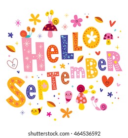 Hello September greeting card
