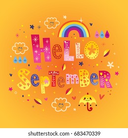 Hello September greeting card