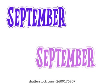 Hello September - greeting card for beginning of month, welcoming poster design. Vector illustration with abstract textured  background. banner, poster, greeting card design 2025