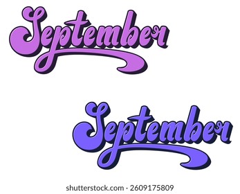 Hello September - greeting card for beginning of month, welcoming poster design. Vector illustration with abstract textured  background. banner, poster, greeting card design 2025