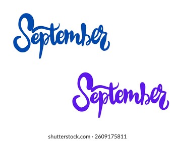 Hello September - greeting card for beginning of month, welcoming poster design. Vector illustration with abstract textured  background. banner, poster, greeting card design 2025