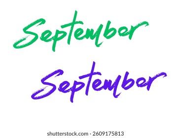 Hello September - greeting card for beginning of month, welcoming poster design. Vector illustration with abstract textured  background. banner, poster, greeting card design 2025