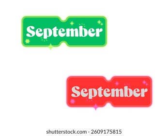 Hello September - greeting card for beginning of month, welcoming poster design. Vector illustration with abstract textured  background. banner, poster, greeting card design 2025
