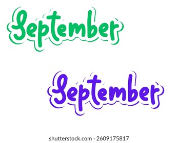 Hello September - greeting card for beginning of month, welcoming poster design. Vector illustration with abstract textured  background. banner, poster, greeting card design 2025