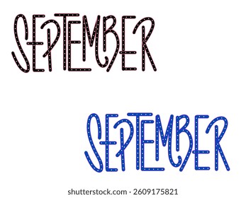 Hello September - greeting card for beginning of month, welcoming poster design. Vector illustration with abstract textured  background. banner, poster, greeting card design 2025