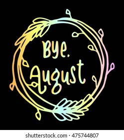hello september. Hand drawn lettering. 