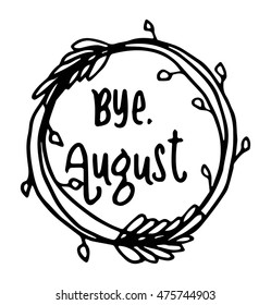 hello september. Hand drawn lettering. 