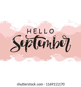 Hello September. Hand lettering.