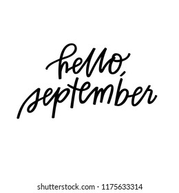 Hello September hand lettering