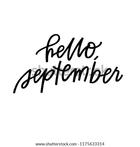 Hello September hand lettering