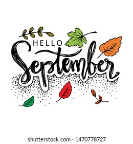  Hello September hand lettering calligraphy