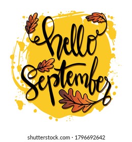 Hello September hand lettering calligraphy