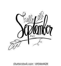  Hello September hand lettering calligraphy