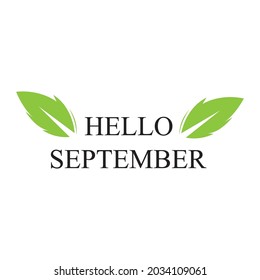 hello september logo vector illustration design template