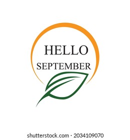 hello september logo vector illustration design template
