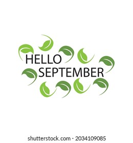 hello september logo vector illustration design template