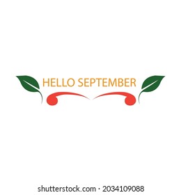 hello september logo vector illustration design template
