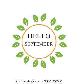 hello september logo vector illustration design template