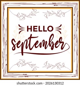 Hello September Month Cover Vector Art