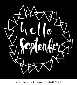 hello september on black background