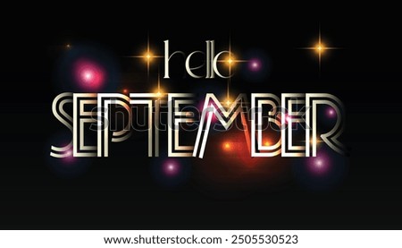 Hello September typographic design, Hello September modern typographic design.