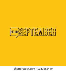 Hello September Typography Design Template. Vector Eps10