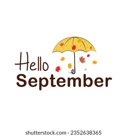 Hallo, September Vektor. Hallo September mit Herbstschaum Vektor.