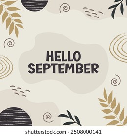 hello september vector background. it is suitable for card, banner, or poster