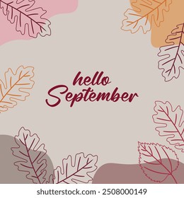 hello september vector background. it is suitable for card, banner, or poster