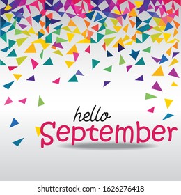 Hello September - Vector concept design for greeting, new month