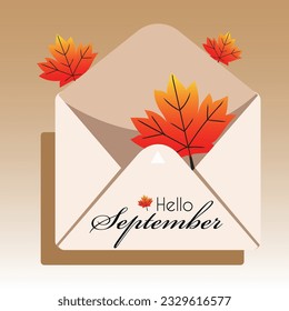 hello september vector illustration. suitable for card, banner, or poster