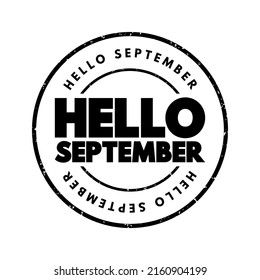 Sello de texto de Hello September, fondo de concepto