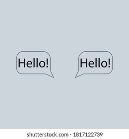 hello sign bubble dialogue box isolated background nice vector