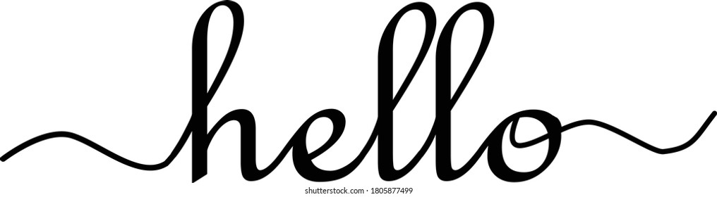 hello sign. calligraphic hand written hello. lettering for banner, poster and sticker concept with text hello.
