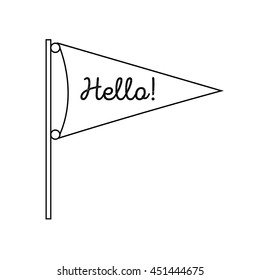 Hello sign flag icon illustration - stock vector