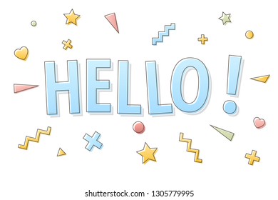 Hello sign on white background
