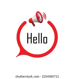 hello sign on white background