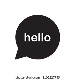 Hello signage bubble talk icon flat vector template design trendy