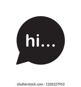 Hello signage bubble talk icon flat vector template design trendy