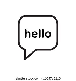 Hello signage bubble talk icon flat vector template design trendy
