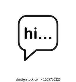 Hello signage bubble talk icon flat vector template design trendy

