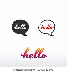 Hello simple greeting letter vector, 