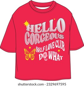 hello slogan print with spray effect for graphic tee t shirt or sweatshirt - VectorVector graphic design for t-shirt