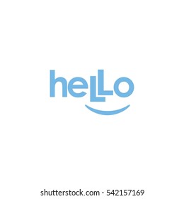 hello smile greeting  logo vector 