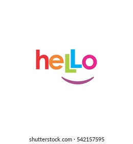 Hello Smile Greeting  Logo Vector 