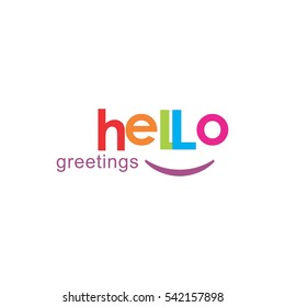 Hello Smile Greeting  Logo Vector 