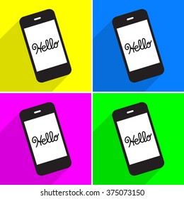 "Hello!" SMS message on the screen Vector EPS10, Great for any use.