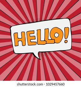 hello, speech bubble, comic style banner